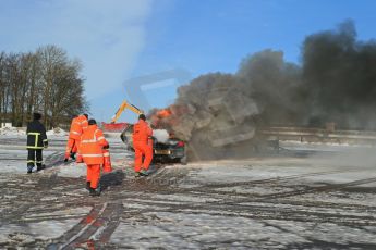World © Octane Photographic Ltd. BMMC trainee marshals’ fire training day, Donington Park. 26th January 2013. Digital Ref : 0568lw1d7006