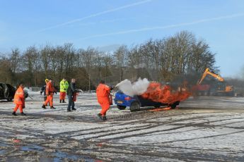 World © Octane Photographic Ltd. BMMC trainee marshals’ fire training day, Donington Park. 26th January 2013. Digital Ref : 0568lw1d7139