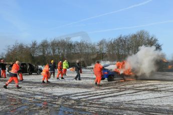 World © Octane Photographic Ltd. BMMC trainee marshals’ fire training day, Donington Park. 26th January 2013. Digital Ref : 0568lw1d7143