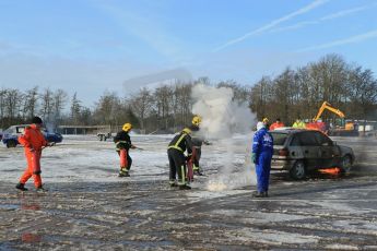 World © Octane Photographic Ltd. BMMC trainee marshals’ fire training day, Donington Park. 26th January 2013. Digital Ref : 0568lw1d7165