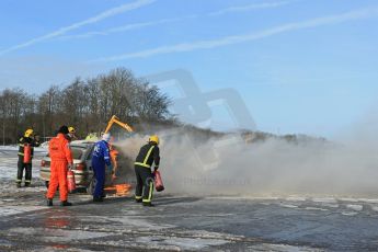 World © Octane Photographic Ltd. BMMC trainee marshals’ fire training day, Donington Park. 26th January 2013. Digital Ref : 0568lw1d7182