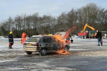 World © Octane Photographic Ltd. BMMC trainee marshals’ fire training day, Donington Park. 26th January 2013. Digital Ref : 0568lw1d7266