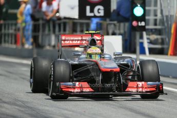 World © 2013 Octane Photographic Ltd. F1 Spanish GP, Circuit de Catalunya - Saturday 11th May 2013 - Qualifying. Vodafone McLaren Mercedes MP4/28 - Sergio Perez . Digital Ref :0665cb1d1511