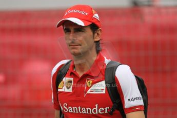 World © Octane Photographic Ltd. F1 Spanish GP Thursday 9th May 2013. Paddock and pitlane. Scuderia Ferrari - Pedro de la Rosa. Digital Ref : 0654cb7d8394