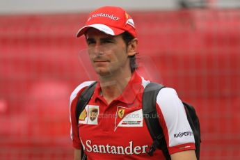 World © Octane Photographic Ltd. F1 Spanish GP Thursday 9th May 2013. Paddock and pitlane. Scuderia Ferrari - Pedro de la Rosa. Digital Ref : 0654cb7d8394