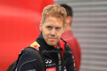 World © Octane Photographic Ltd. F1 Spanish GP Thursday 9th May 2013. Paddock and pitlane. Infiniti Red Bull Racing - Sebastian Vettel. Digital Ref : 0654cb7d8403