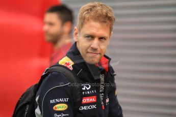 World © Octane Photographic Ltd. F1 Spanish GP Thursday 9th May 2013. Paddock and pitlane. Infiniti Red Bull Racing - Sebastian Vettel. Digital Ref : 0654cb7d8404