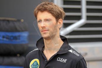 World © Octane Photographic Ltd. F1 Spanish GP Thursday 9th May 2013. Paddock and pitlane. Lotus - Romain Grosjean. Digital Ref : 0654cb7d8444