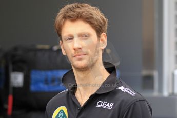 World © Octane Photographic Ltd. F1 Spanish GP Thursday 9th May 2013. Paddock and pitlane. Lotus - Romain Grosjean. Digital Ref : 0654cb7d8446