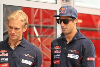 World © Octane Photographic Ltd. F1 Spanish GP Thursday 9th May 2013. Paddock and pitlane. Toro Rosso - Daniel Ricciardo. Digital Ref : 0654cb7d8463