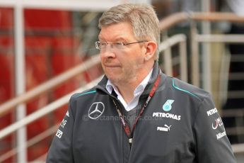 World © Octane Photographic Ltd. F1 Spanish GP Thursday 9th May 2013. Paddock and pitlane. Mercedes AMG Petronas - Ross Brawn. Digital Ref : 0654cb7d8504