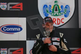 World © Octane Photographic Ltd. Brands Hatch, Race 3 Podium, Sunday 24th November 2013. BRDC Formula 4 Winter Series, MSV F4-13,  – Kieran Vernon (2nd) - Hillspeed. Digital Ref : 0867lw1d7603