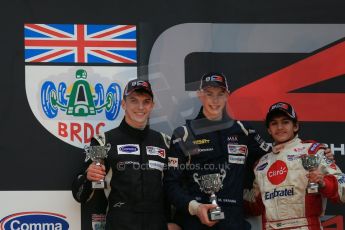 World © Octane Photographic Ltd. Brands Hatch, Race 3 Podium, Sunday 24th November 2013. BRDC Formula 4 Winter Series, MSV F4-13,  – Matthew (Matty) Graham (1st) – Douglas Motorsport, Kieran Vernon (2nd) - Hillspeed and Pietro Fittipaldi (3rd) – MGR. Digital Ref : 0867lw1d7618