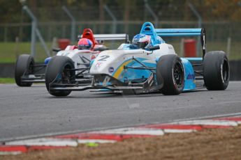 World © Octane Photographic Ltd. Brands Hatch, Race 4, Sunday 24th November 2013. BRDC Formula 4 Winter Series, MSV F4-13, Matthew (Matty) Graham – Douglas Motorsport and Pietro Fittipaldi – MGR. Digital Ref : 0868cb1d7802