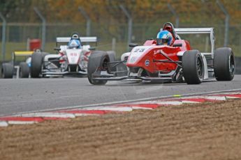 World © Octane Photographic Ltd. Brands Hatch, Race 4, Sunday 24th November 2013. BRDC Formula 4 Winter Series, MSV F4-13,  – Dimitris Papanastasiou - Hillspeed and Will Palmer – HHC Motorsport. Digital Ref : 0868cb1d7816