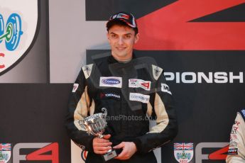 World © Octane Photographic Ltd. Brands Hatch, Race 4 Podium, Sunday 24th November 2013. BRDC Formula 4 Winter Series, MSV F4-13, – Kieran Vernon (1st) - Hillspeed. Digital Ref : 0868cb1d7973