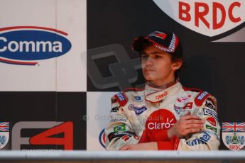 World © Octane Photographic Ltd. Brands Hatch, Race 4 Podium, Sunday 24th November 2013. BRDC Formula 4 Winter Series, MSV F4-13, Pietro Fittipaldi (2nd) – MGR. Digital Ref :