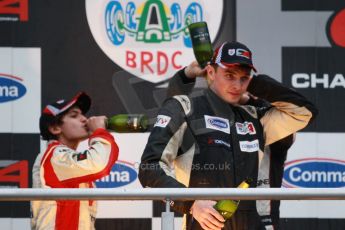 World © Octane Photographic Ltd. Brands Hatch, Race 4 Podium, Sunday 24th November 2013. BRDC Formula 4 Winter Series, MSV F4-13, – Kieran Vernon (1st) - Hillspeed. Digital Ref :