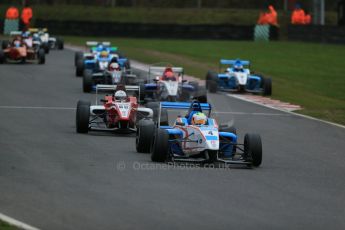 World © Octane Photographic Ltd. Brands Hatch, Race 4, Sunday 24th November 2013. BRDC Formula 4 Winter Series, MSV F4-13, Sennan Fielding – HHC Motorsport and Jack Cook – Hillspeed. Digital Ref : 0868lw1d7666