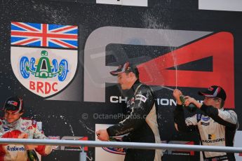 World © Octane Photographic Ltd. Brands Hatch, Race 4 Podium, Sunday 24th November 2013. BRDC Formula 4 Winter Series, MSV F4-13, – Kieran Vernon (1st) - Hillspeed, Pietro Fittipaldi (2nd) – MGR and Sennan Fielding (3rd) – HHC Motorsport. Digital Ref : 0868lw1d8040