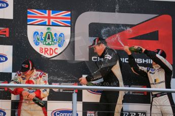 World © Octane Photographic Ltd. Brands Hatch, Race 4 Podium, Sunday 24th November 2013. BRDC Formula 4 Winter Series, MSV F4-13, – Kieran Vernon (1st) - Hillspeed, Pietro Fittipaldi (2nd) – MGR and Sennan Fielding (3rd) – HHC Motorsport. Digital Ref : 0868lw1d8044