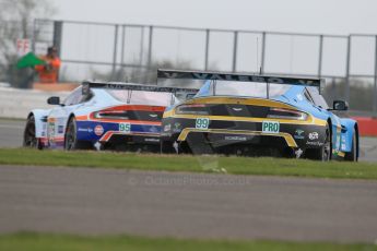 World © Octane Photographic Ltd. FIA World Endurance Championship (WEC), 6 Hours of Silverstone Free Practice 1, UK, Friday 10th April 2015. Aston Martin Racing – Aston Martin Vantage GTE - LMGTE Pro – Marco Sorensen, Niki Thiim and Christoffer Nygaard and Aston Martin Racing V8 – Aston Martin Vantage GTE - LMGTE Pro – Fernando Rees, Alex MacDowall and Richie Stanaway. Digital Ref : 1219LB1D5910