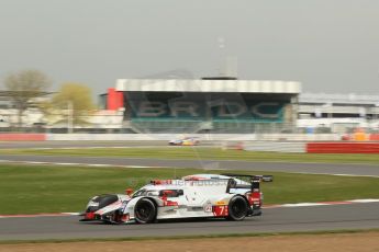 World © Octane Photographic Ltd. FIA World Endurance Championship (WEC), 6 Hours of Silverstone Free Practice 1, UK, Friday 10th April 2015. Audi Sport Team Joest- Audi R18 e-tron Quatrro - LMP1 - Andre Lotterer, Benoit Treluyer and Marcel Fassler. Digital Ref : 1219LW1L9708