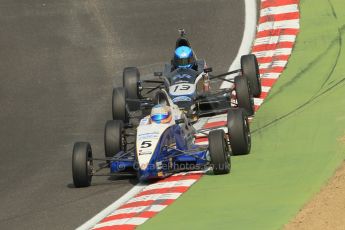 World © Octane Photographic Ltd. British Formula Ford – Brands Hatch, September 2nd 2011. Fluid Motorsport - Matt Parry and Rendez-Vous Racing / Enigma Motorsport - Philippe Layac. Digital Ref : 0875cb1d1621