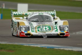 © Octane Photographic Ltd. 2012 Donington Historic Festival. Group C sportscars, qualifying. Porsche 962C - Henrik Lindberg. Digital Ref : 0320cb1d8702