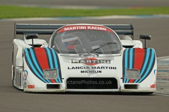 © Octane Photographic Ltd. 2012 Donington Historic Festival. Group C sportscars, qualifying. Lancia LC2 - Rupert Clevely. Digital Ref : 0320cb1d8879