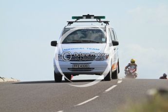 © Octane Photographic Ltd 2011. NW200 Thursday 19th May 2011. Medical team on the way to Stuart Easton's accident. Digital Ref : LW7D1490