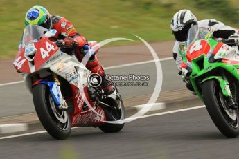 © Octane Photographic Ltd 2011. NW200 Thursday 19th May 2011. Donald MacFadyen, BMW - Capital Fire & Security Alarms; Michael Dunlop, Kawasaki - Street Sweep. Digital Ref : LW7D1873