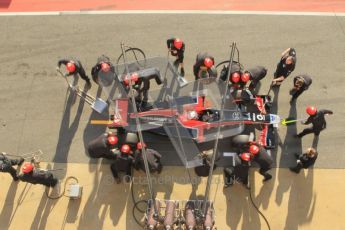 World © Octane Photographic 2011. Monday 21st February 2011 Circuit de Catalunya. Virgin MVR-02 - Jerome d'Ambrosio, pitstop practice. Digital ref : 0011CB1D2830