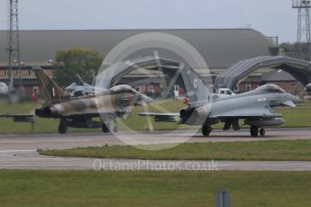 World © Octane Photographic Ltd. October 6th 2015. RAF Coningsby. Eurofighter Typhoon FGR.4 ZK349 "GN-A", 29Sqn, Battle of Britain commemorative scheme and Eurofighter Typhoon FGR.4 ZK320 "BR". Digital Ref : 1454CB1D6605
