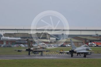 World © Octane Photographic Ltd. October 6th 2015. RAF Coningsby. Eurofighter Typhoon FGR.4 ZK349 "GN-A", 29Sqn, Battle of Britain commemorative scheme and Eurofighter Typhoon FGR.4 ZK320 "BR". Digital Ref : 1454CB1D6662