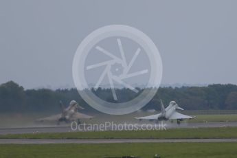 World © Octane Photographic Ltd. October 6th 2015. RAF Coningsby. Eurofighter Typhoon FGR.4 ZK349 "GN-A", 29Sqn, Battle of Britain commemorative scheme and Eurofighter Typhoon FGR.4 ZK320 "BR". Digital Ref :  1454CB1D6662