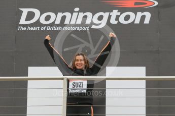 World © Octane Photographic Ltd. 5th February 2016 – Donington Park Racetrack. Suzi Perry launches the 2016 Donington Park Summer Running Festival. Digital Ref : 1500CB1D0342