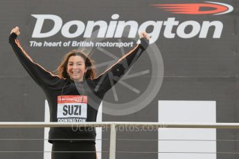 World © Octane Photographic Ltd. 5th February 2016 – Donington Park Racetrack. Suzi Perry launches the 2016 Donington Park Summer Running Festival. Digital Ref : 1500CB1D0366