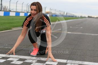 World © Octane Photographic Ltd. 5th February 2016 – Donington Park Racetrack. Suzi Perry launches the 2016 Donington Park Summer Running Festival. Digital Ref : 1500CB7D6015