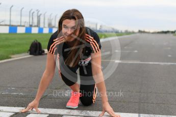 World © Octane Photographic Ltd. 5th February 2016 – Donington Park Racetrack. Suzi Perry launches the 2016 Donington Park Summer Running Festival. Digital Ref : 1500CB7D6040