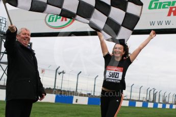 World © Octane Photographic Ltd. 5th February 2016 – Donington Park Racetrack. Suzi Perry and Brendan Foster launch the 2016 Donington Park Summer Running Festival. Digital Ref : 1500CB7D6060