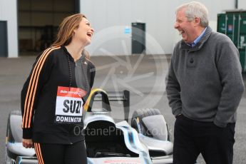 World © Octane Photographic Ltd. 5th February 2016 – Donington Park Racetrack. Suzi Perry and Brendan Foster launch the 2016 Donington Park Summer Running Festival with a Formula e car. Digital Ref : 1500CB7D6202