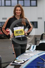 World © Octane Photographic Ltd. 5th February 2016 – Donington Park Racetrack. Suzi Perry launches the 2016 Donington Park Summer Running Festival with a Formula e car. Digital Ref : 1500CB7D6272