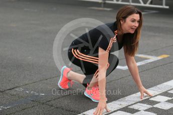 World © Octane Photographic Ltd. 5th February 2016 – Donington Park Racetrack. Suzi Perry launches the 2016 Donington Park Summer Running Festival. Digital Ref : 1500LB1D6609