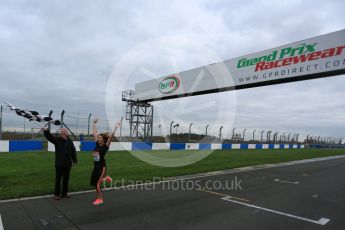 World © Octane Photographic Ltd. 5th February 2016 – Donington Park Racetrack. Suzi Perry and Brendan Foster launch the 2016 Donington Park Summer Running Festival. Digital Ref : 1500LB5D6225