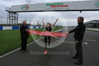 World © Octane Photographic Ltd. 5th February 2016 – Donington Park Racetrack. Suzi Perry and Brendan Foster launch the 2016 Donington Park Summer Running Festival. Digital Ref : 1500LB5D6273