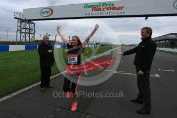 World © Octane Photographic Ltd. 5th February 2016 – Donington Park Racetrack. Suzi Perry and Brendan Foster launch the 2016 Donington Park Summer Running Festival. Digital Ref : 1500LB5D6276