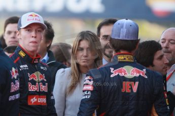 World © Octane Photographic Ltd. 2014 Formula 1 Winter Testing, Circuito de Velocidad, Jerez. Tuesday 27th January 2014. Day 1. Scuderia Toro Rosso STR9 – Launch. Jean-Eric Vergne and Daniil Kvyat. Digital Ref: 0880cb1d8933