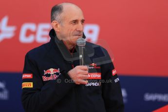 World © Octane Photographic Ltd. 2014 Formula 1 Winter Testing, Circuito de Velocidad, Jerez. Tuesday 27th January 2014. Day 1. Scuderia Toro Rosso STR9 – Launch. Franz Tost. Digital Ref: 0880lw1d9393