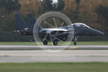 World © Octane Photographic Ltd. RAF Lakenheath operations 16th November 2015, USAF (United States Air Force) 48th Fighter Wing “Statue of Liberty Wing” 494 Fighter Squadron “Panthers”, McDonnell Douglas F-15E Strike Eagle LN 00-3001. Digital Ref : 1469CB1D3769